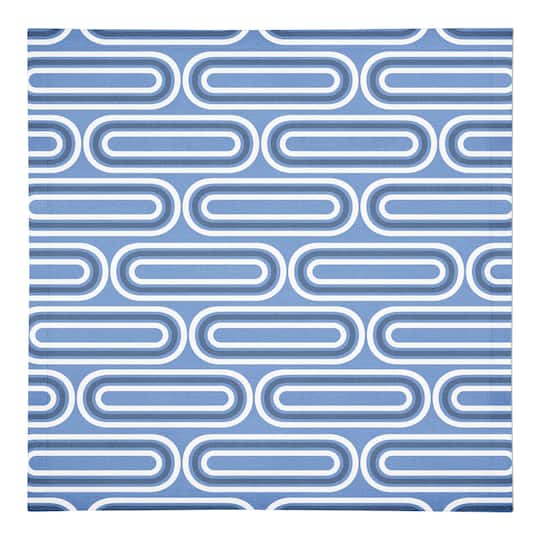 Groovy Blue Lines Cotton Twill Napkin